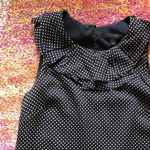 J. Crew Navy sleeveless blouse w/ ruffles